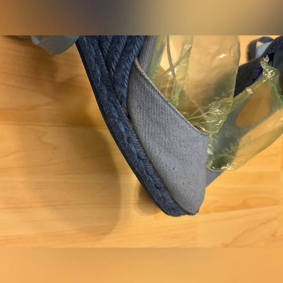 New Castaner  Women's Light Blue Espadrille Wedge Ankle-Tie Sandals - Picture 11 of 12